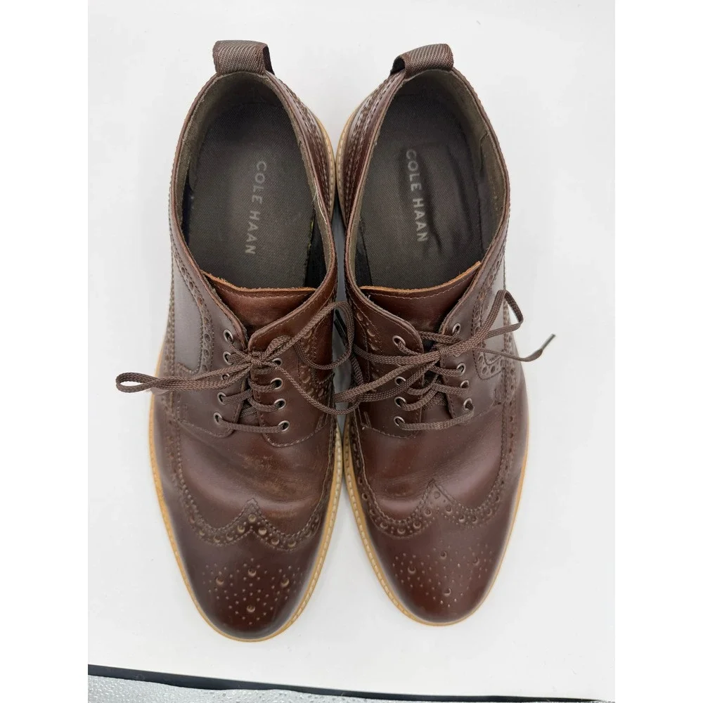 Cole Haan Grand Atlantic Wingtip‎ Oxford Brown Leather Dress Shoes Mens 11